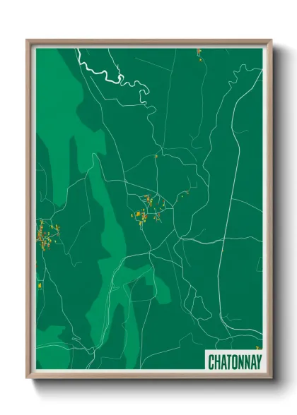 Une affiche de carte sur Chatonnay