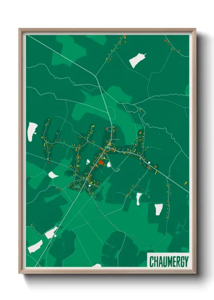 Une affiche de carte sur Chaumergy