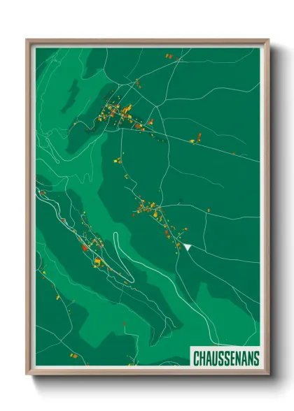 Une affiche de carte sur Chaussenans