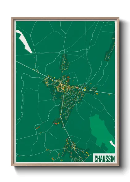 Une affiche de carte sur Chaussin