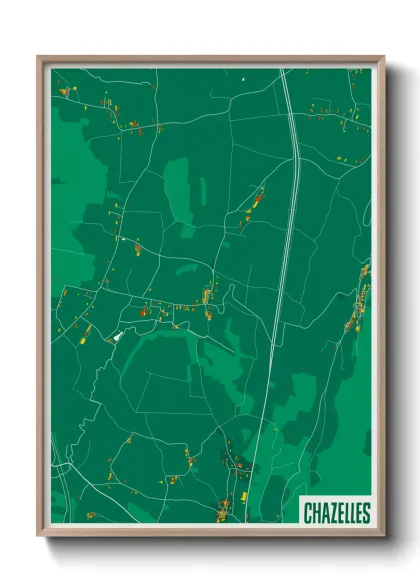 Une affiche de carte sur Chazelles