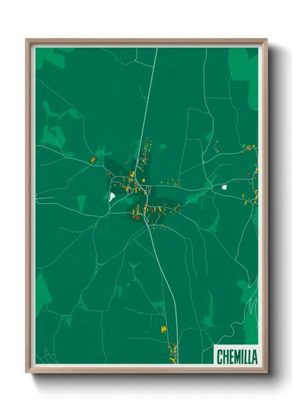 Une affiche de carte sur Chemilla