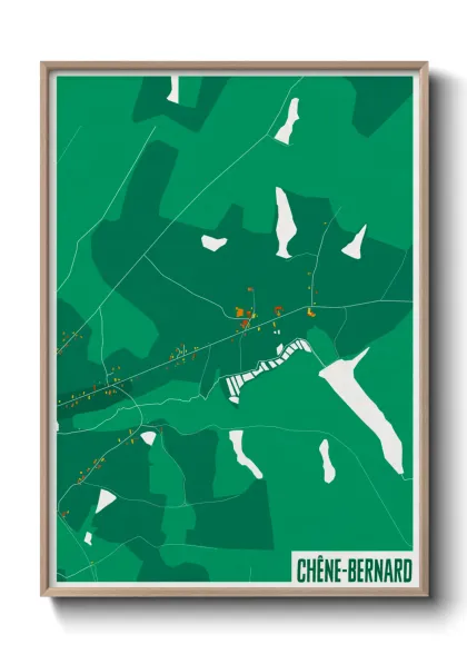 Une affiche de carte sur Chêne-Bernard