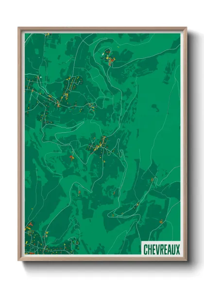 Une affiche de carte sur Chevreaux