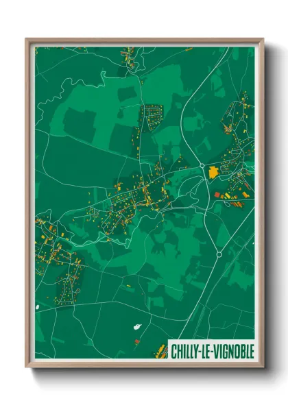 Une affiche de carte sur Chilly-le-Vignoble