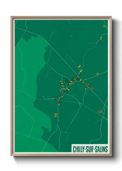 Une affiche de carte sur Chilly-sur-Salins