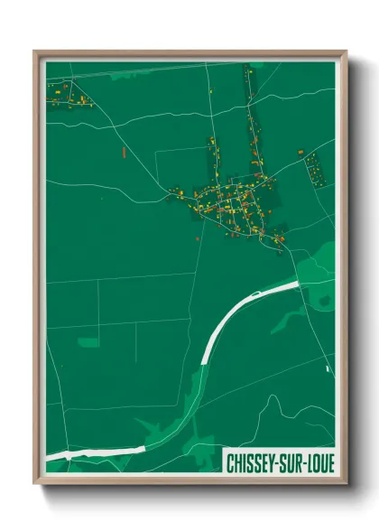 Une affiche de carte sur Chissey-sur-Loue