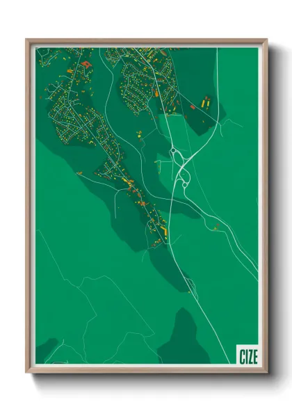 Une affiche de carte sur Cize