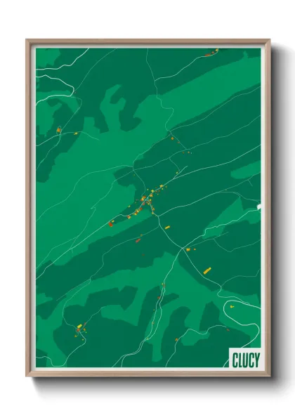 Une affiche de carte sur Clucy