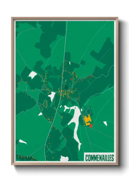 Une affiche de carte sur Commenailles