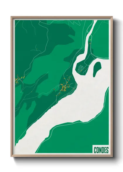 Une affiche de carte sur Condes