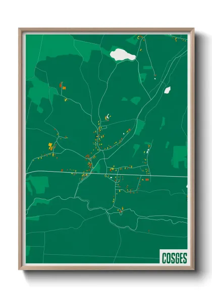 Une affiche de carte sur Cosges