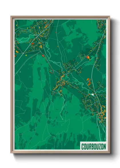 Une affiche de carte sur Courbouzon