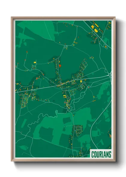 Une affiche de carte sur Courlans