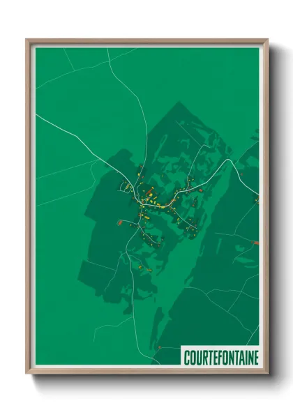 Une affiche de carte sur Courtefontaine