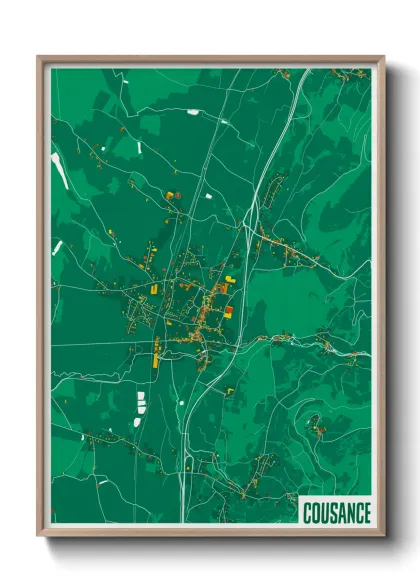 Une affiche de carte sur Cousance