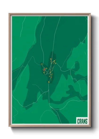 Une affiche de carte sur Crans