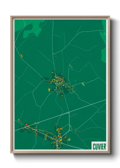 Une affiche de carte sur Cuvier
