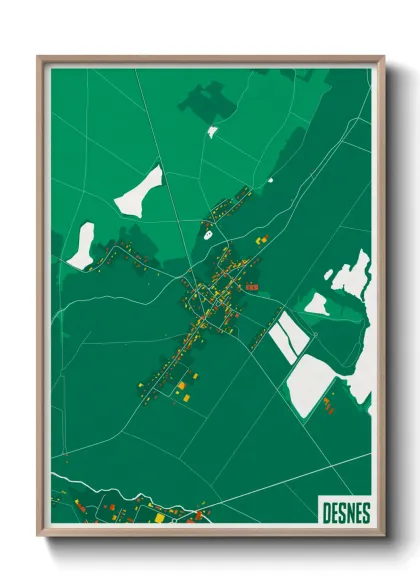Une affiche de carte sur Desnes