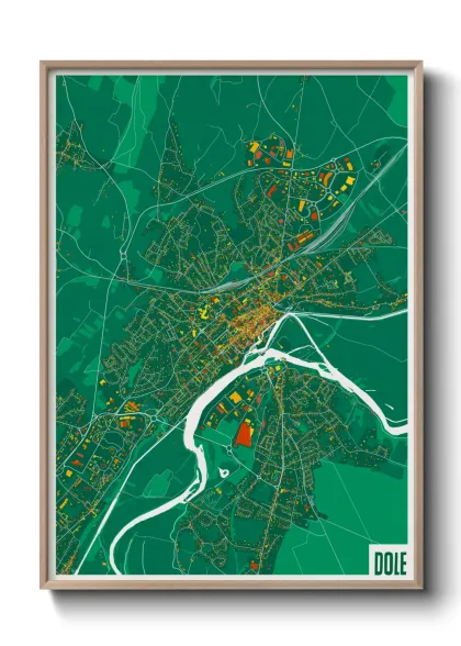 Une affiche de carte sur Dole