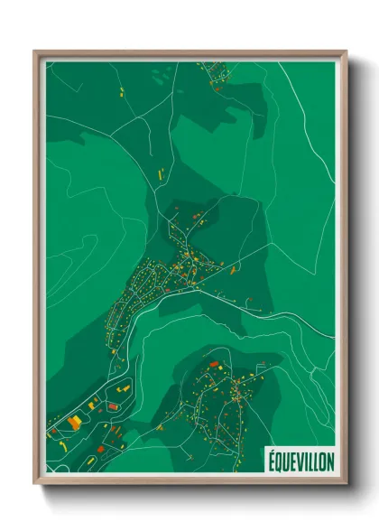 Une affiche de carte sur Équevillon