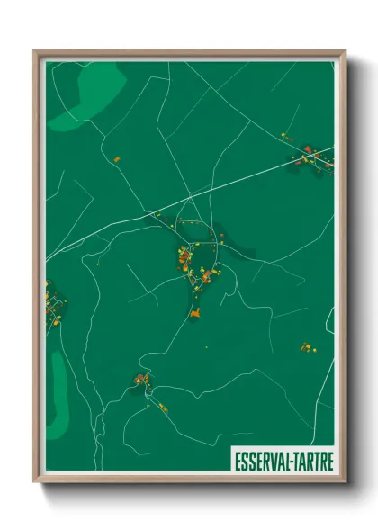 Une affiche de carte sur Esserval-Tartre