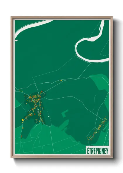 Une affiche de carte sur Étrepigney