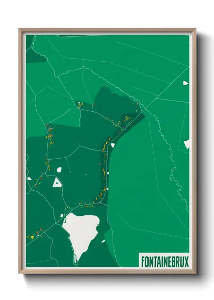 Une affiche de carte sur Fontainebrux