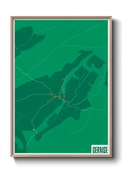 Une affiche de carte sur Geraise