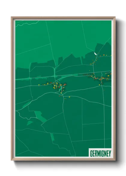 Une affiche de carte sur Germigney