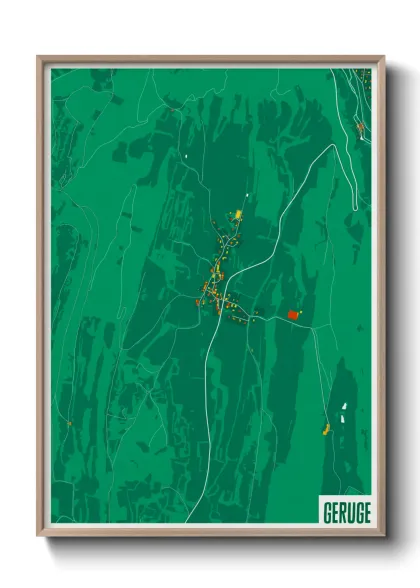 Une affiche de carte sur Geruge