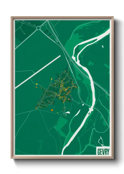 Une affiche de carte sur Gevry