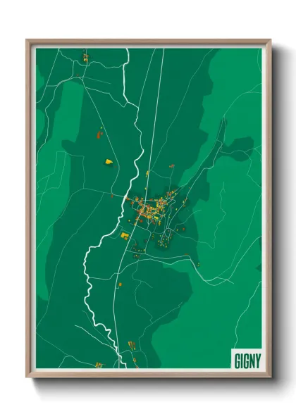Une affiche de carte sur Gigny