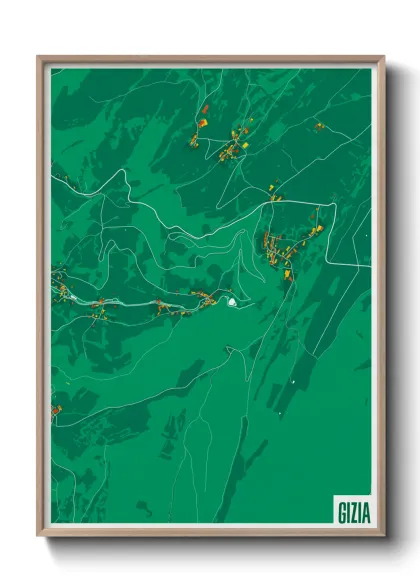 Une affiche de carte sur Gizia