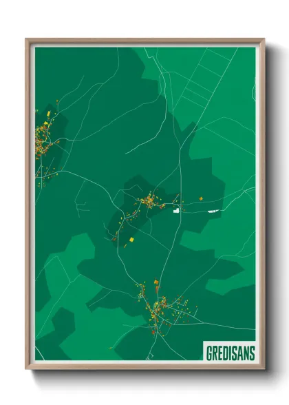 Une affiche de carte sur Gredisans