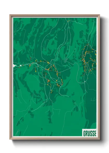 Une affiche de carte sur Grusse