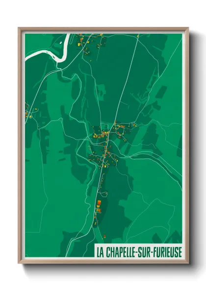 Une affiche de carte sur La Chapelle-sur-Furieuse