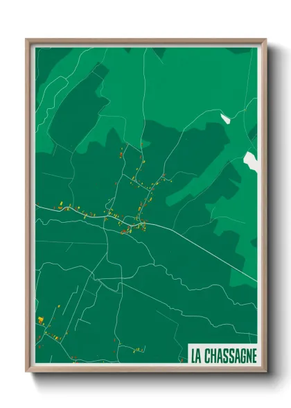 Une affiche de carte sur La Chassagne