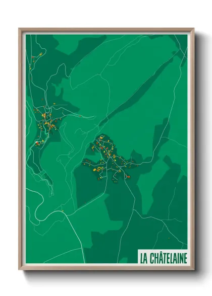 Une affiche de carte sur La Châtelaine
