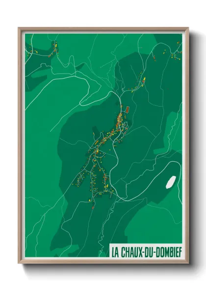 Une affiche de carte sur La Chaux-du-Dombief