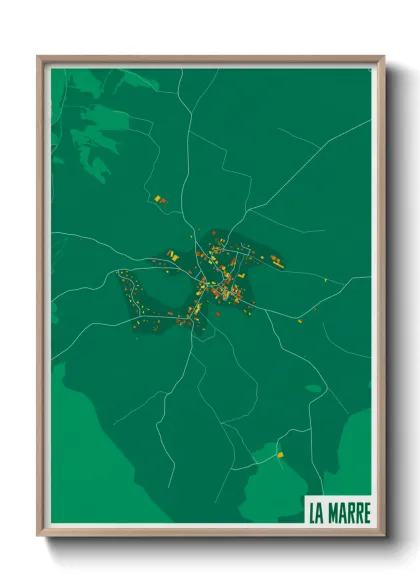 Une affiche de carte sur La Marre