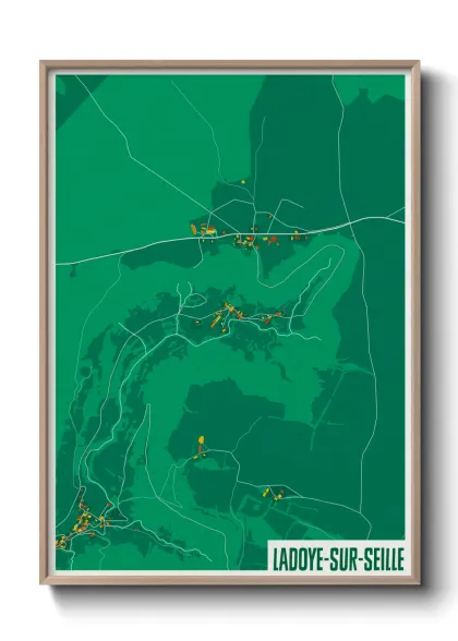 Une affiche de carte sur Ladoye-sur-Seille