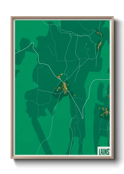 Une affiche de carte sur Lains
