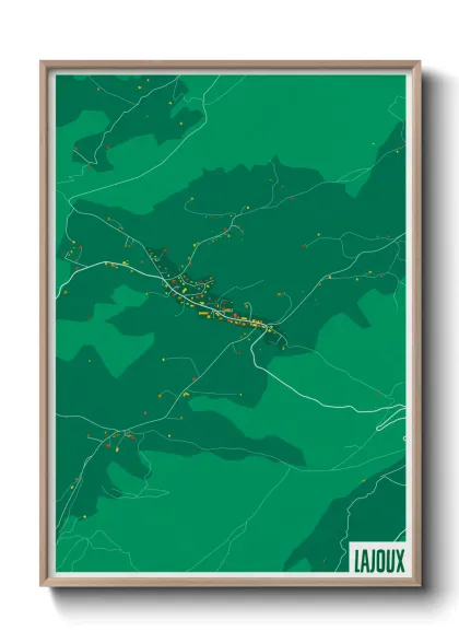 Une affiche de carte sur Lajoux