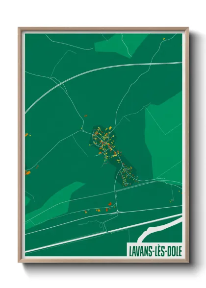 Une affiche de carte sur Lavans-lès-Dole