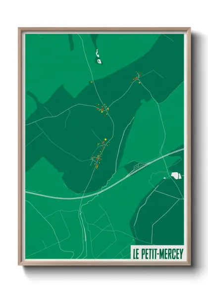 Une affiche de carte sur Le Petit-Mercey