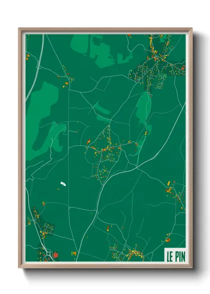 Une affiche de carte sur Le Pin