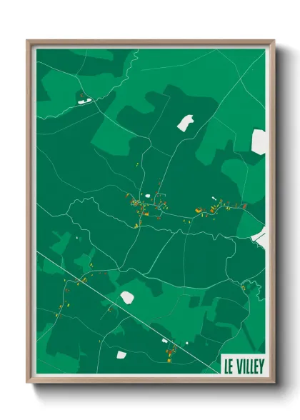 Une affiche de carte sur Le Villey