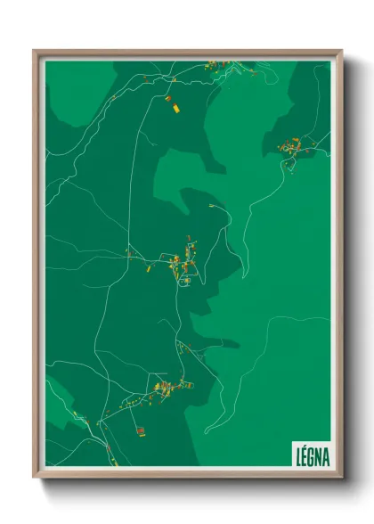 Une affiche de carte sur Légna