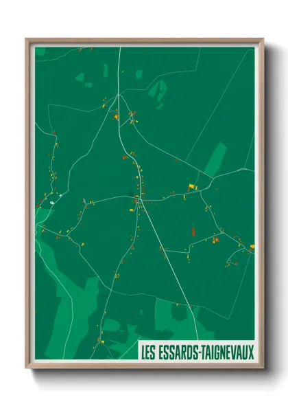 Une affiche de carte sur Les Essards-Taignevaux